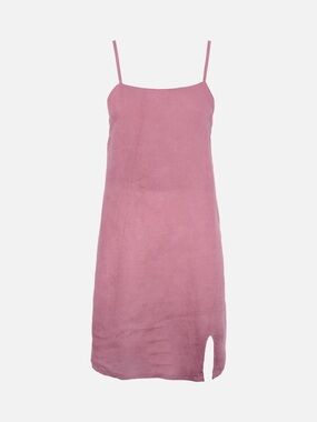 Italian Linen Acanfora Sleeveless Mini Dress in Dusty Rose